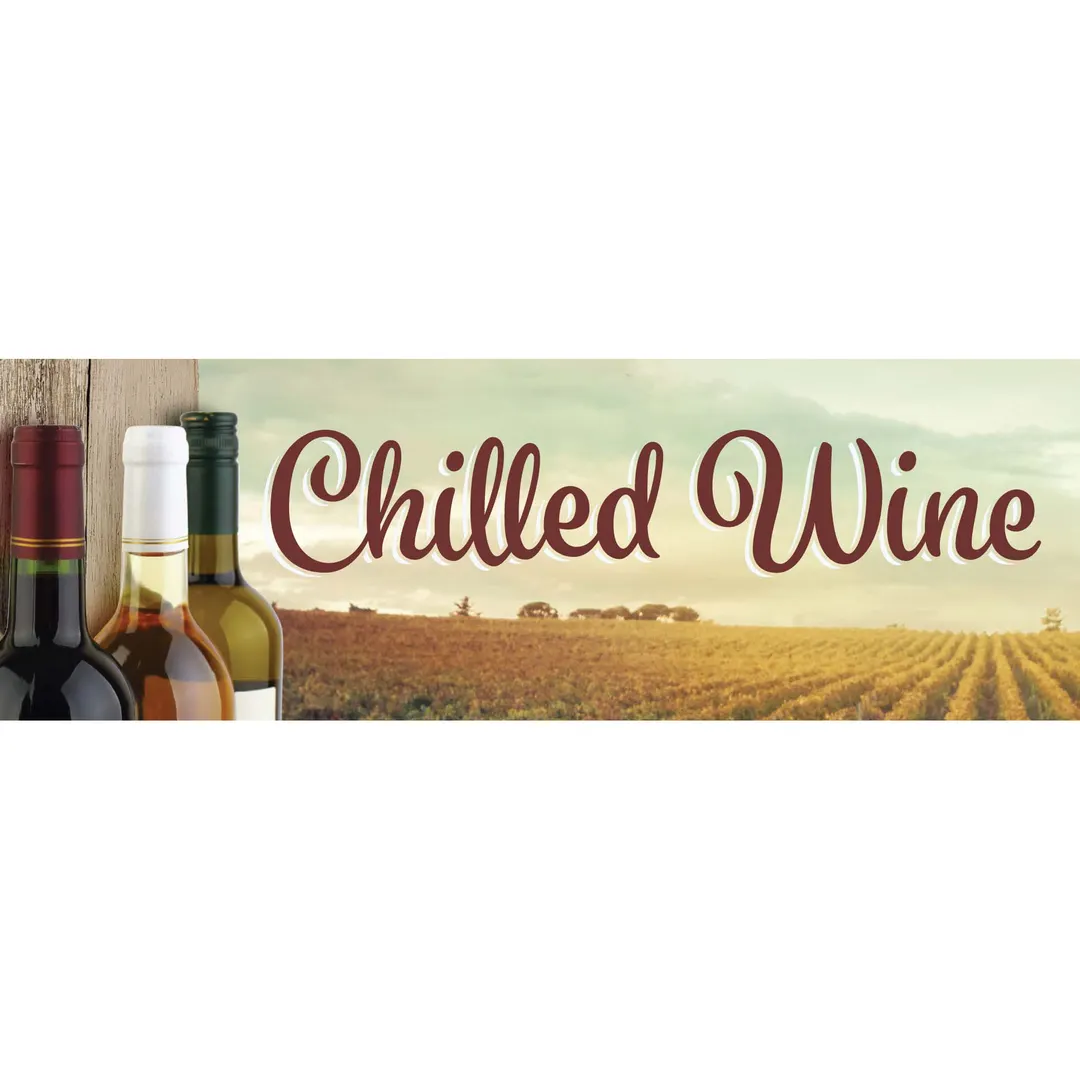 Beverage Air 409-418C-064 Vineyard Chilled Wine Sign for MMR23, Sign/Menu, Steel Frame, White Graphic, 12" x 8"