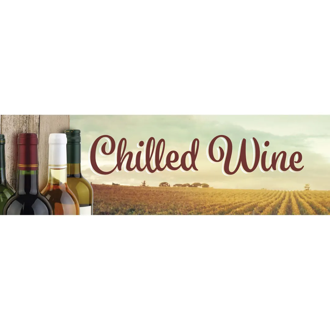 Beverage Air 409-419C-149 Chilled Wine Sign for MMR27, Sign/Menu, Steel Frame, Acrylic, 12" x 8"