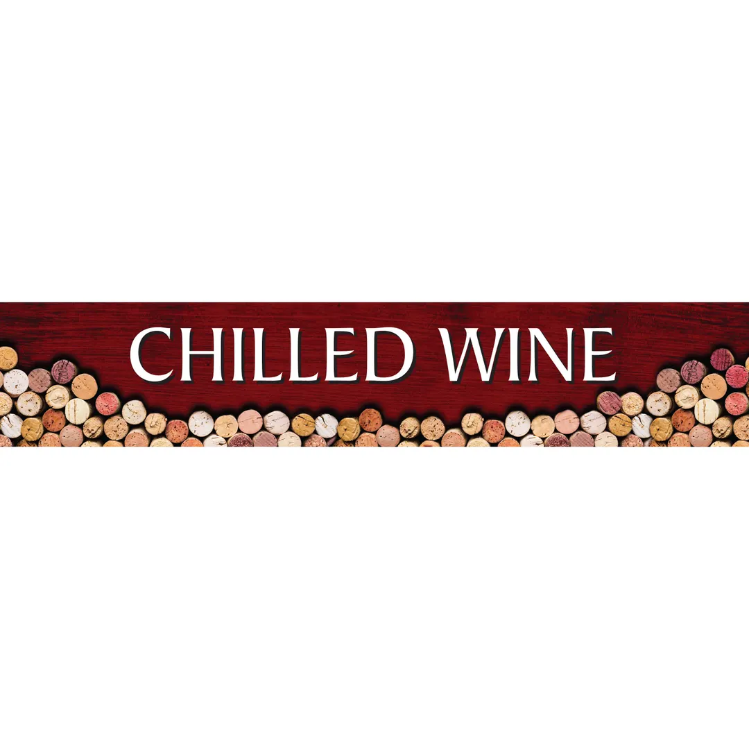 Beverage Air 409-421C-080 Cork Chilled Wine Sign for MMR44, Premium Sign/Menu, White Finish, 12" x 8"