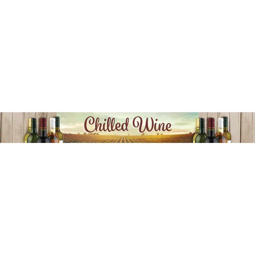 Beverage Air 409-423C-069 Chilled Wine Sign for MMR66 & MMR72, Steel Frame, 12" x 8" Display