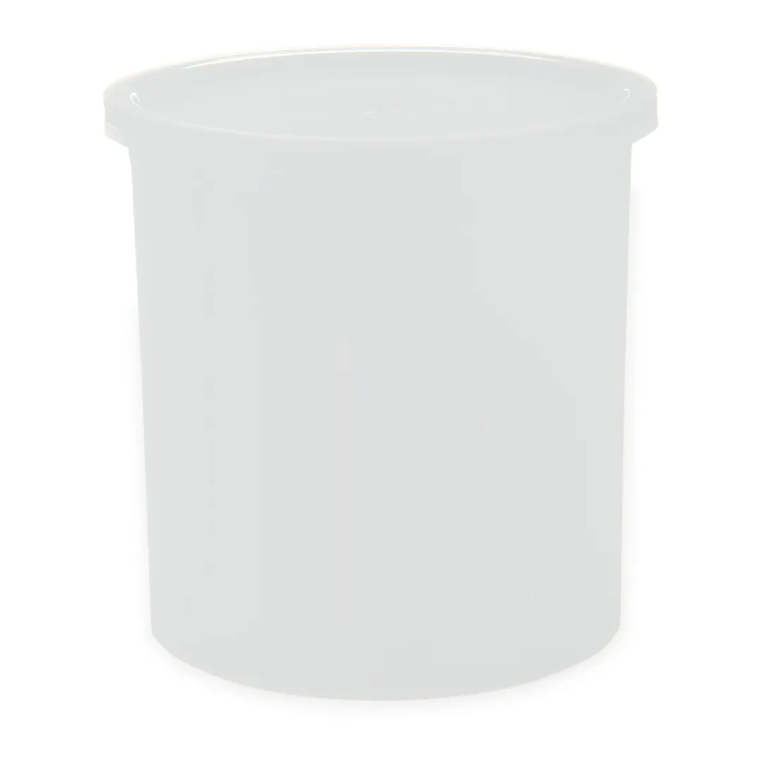 Carlisle 030102 Classic Crock, 1.2 qt., White, SAN, Round, 5" Diameter, Snap-on Lid - 1/Each