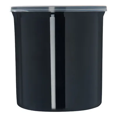 Carlisle 030103 Classic Crock, 1.2 qt., Black, SAN, High-Gloss Finish, Snap-On Lid - 1/Each