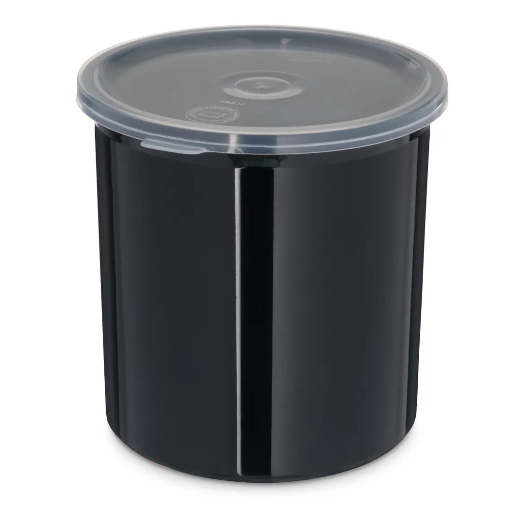 Carlisle 030103 Classic Crock, 1.2 qt., Black, SAN, High-Gloss Finish, Snap-On Lid - 1/Each