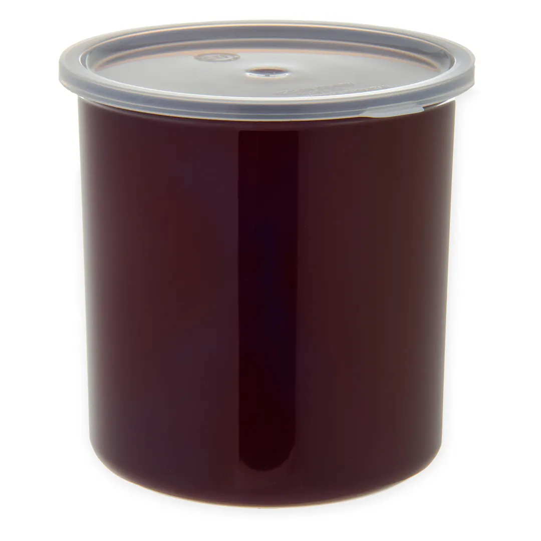 Carlisle 030201 Classic Crock, 2.7 qt., Brown, SAN, High-Gloss Finish, Snap-On Lid - 1/Each