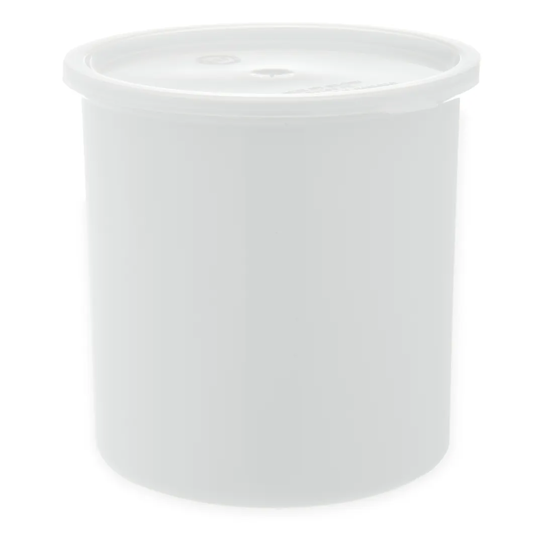 Carlisle 030202 Classic Crock, 2.7 qt., White, SAN, Snap-on Lid, Dishwasher Safe