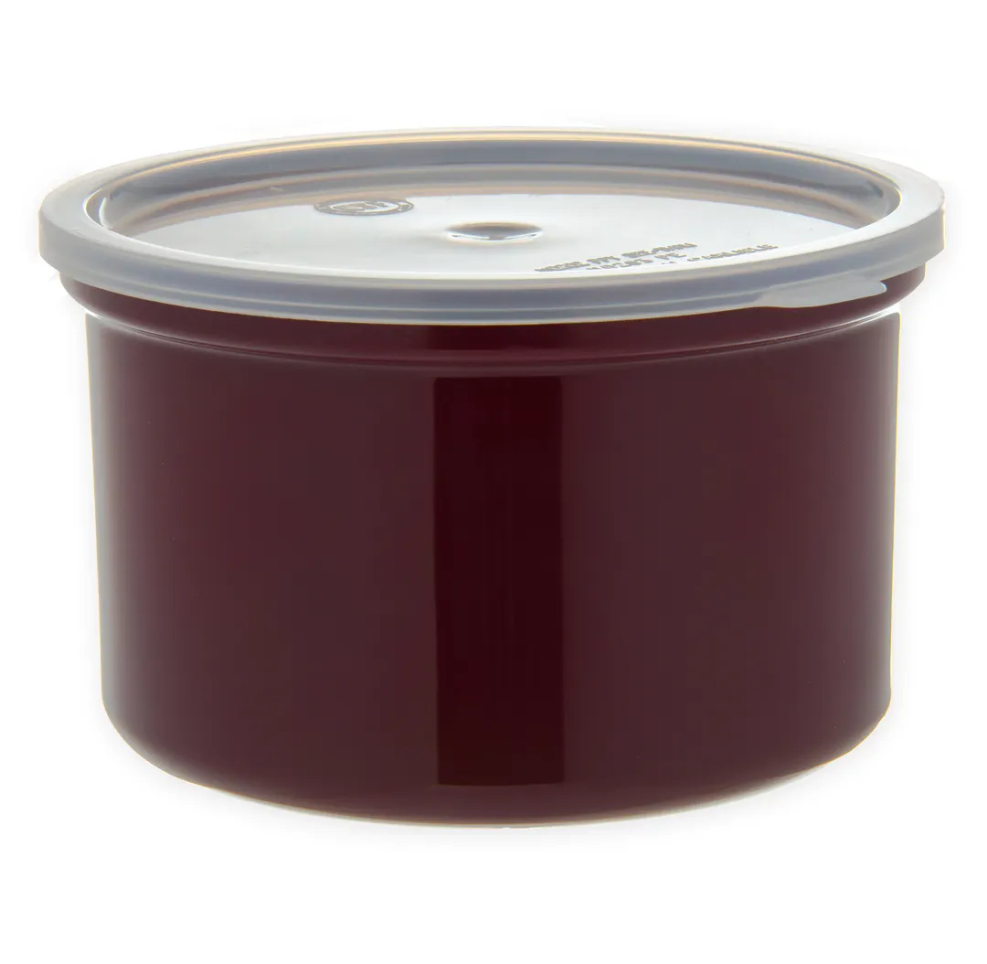 Carlisle 031601 Classic Crock, 1.5 qt., Brown, SAN, Snap-on Lid, Dishwasher Safe