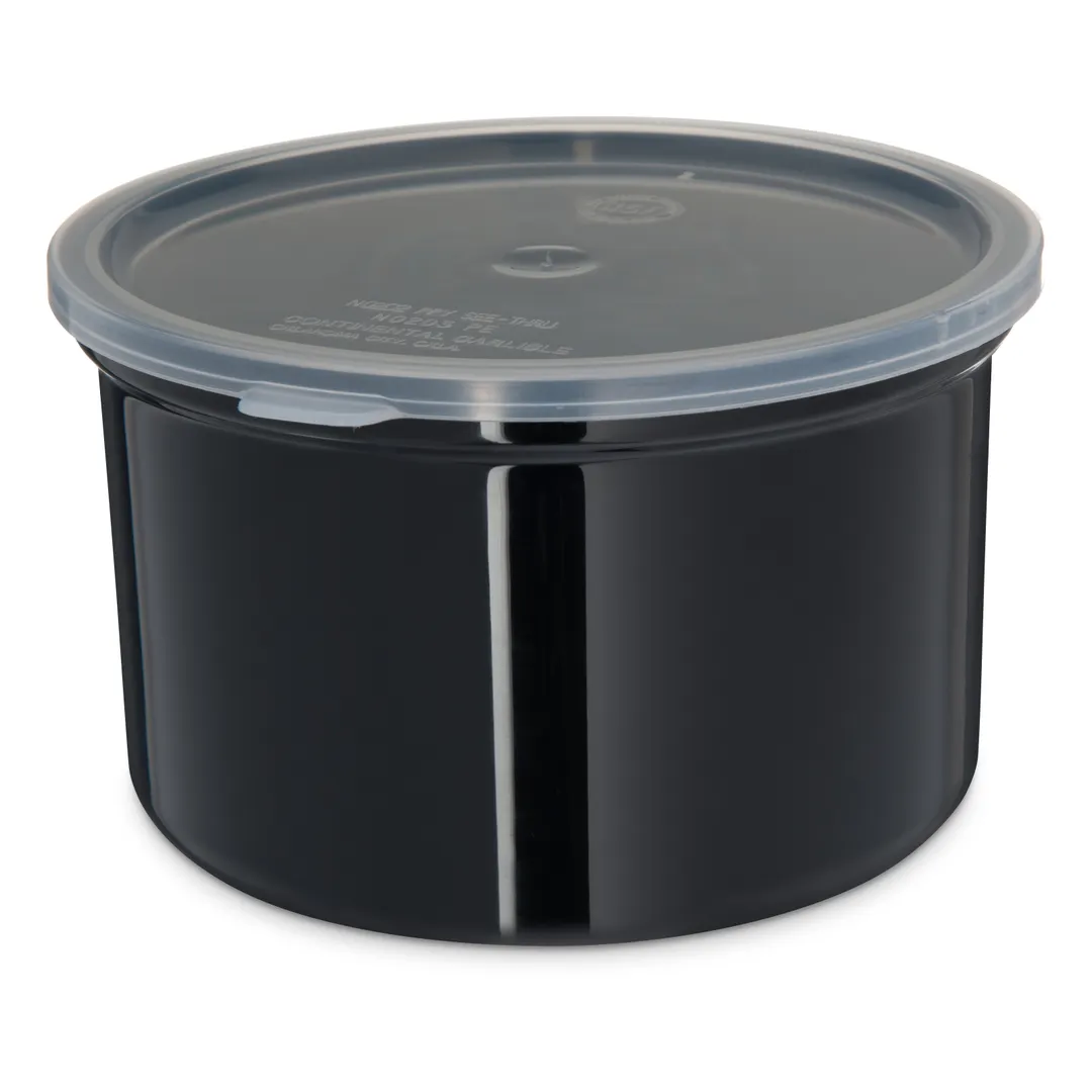 Carlisle 031603 Classic Crock, 1.5 qt., Black, SAN, High-Gloss Finish, Dishwasher Safe - 1/Each