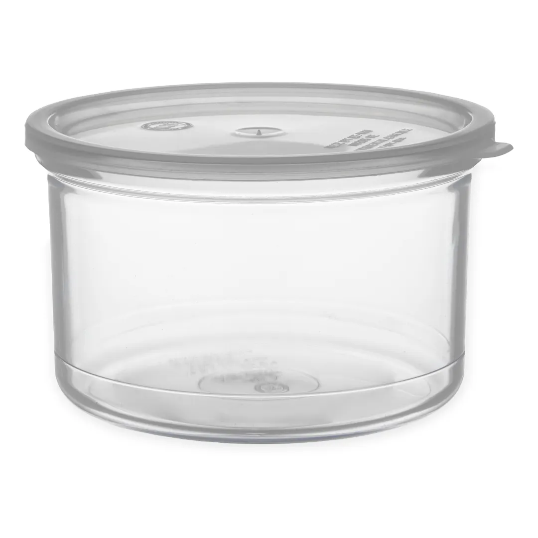 Carlisle 031607 Classic Crock, 1.5 qt., Clear, 6" Round, Snap-on Lid, SAN, Dishwasher Safe