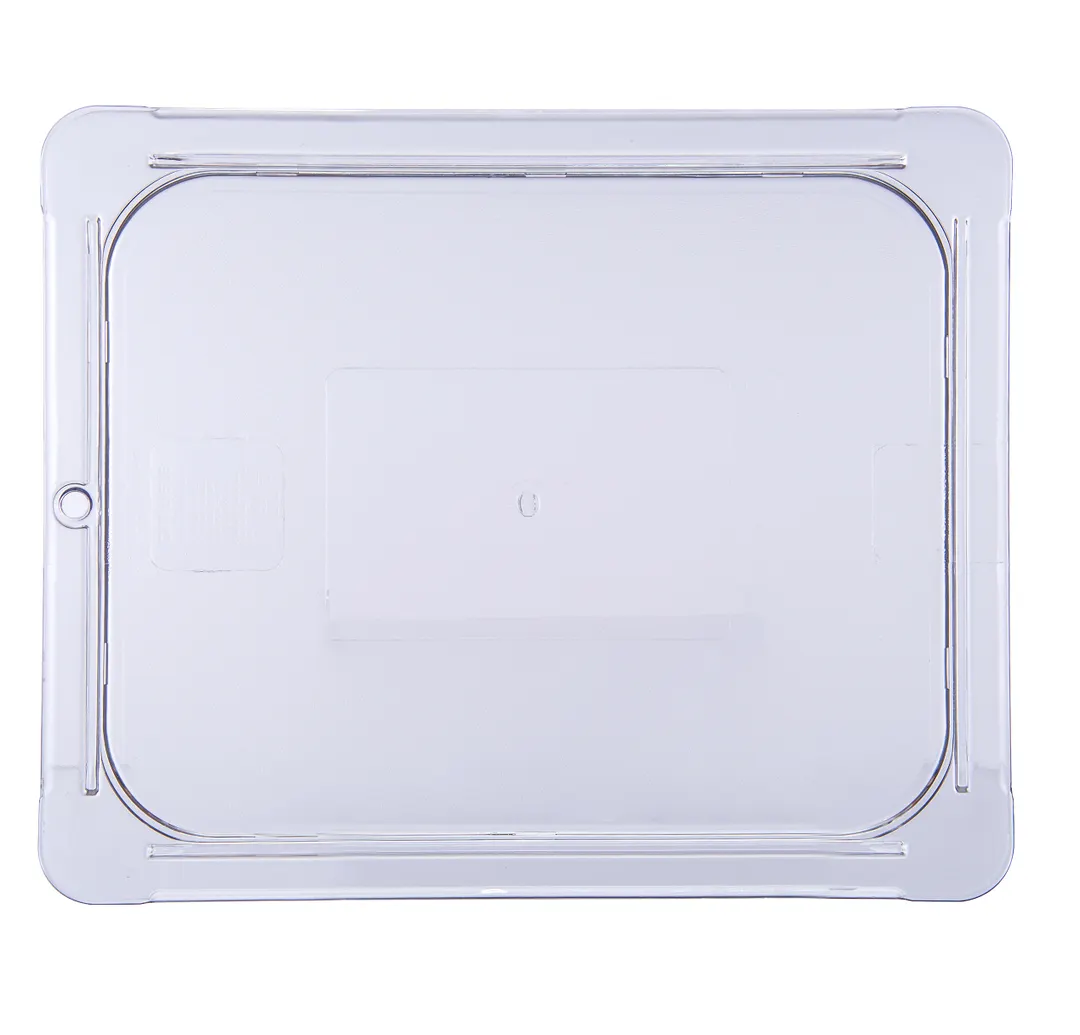Carlisle 10236U07 StorPlus Universal Lid, 1/2-size, Flat, Polycarbonate, Clear, NSF, Made in USA