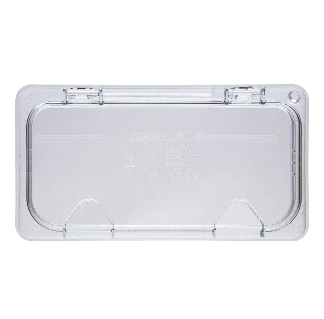 Carlisle 10279Z07 StorPlus EZ Access Lid, 1/3 Size Pan, Clear PC, Notched, Peg Hole & Handle