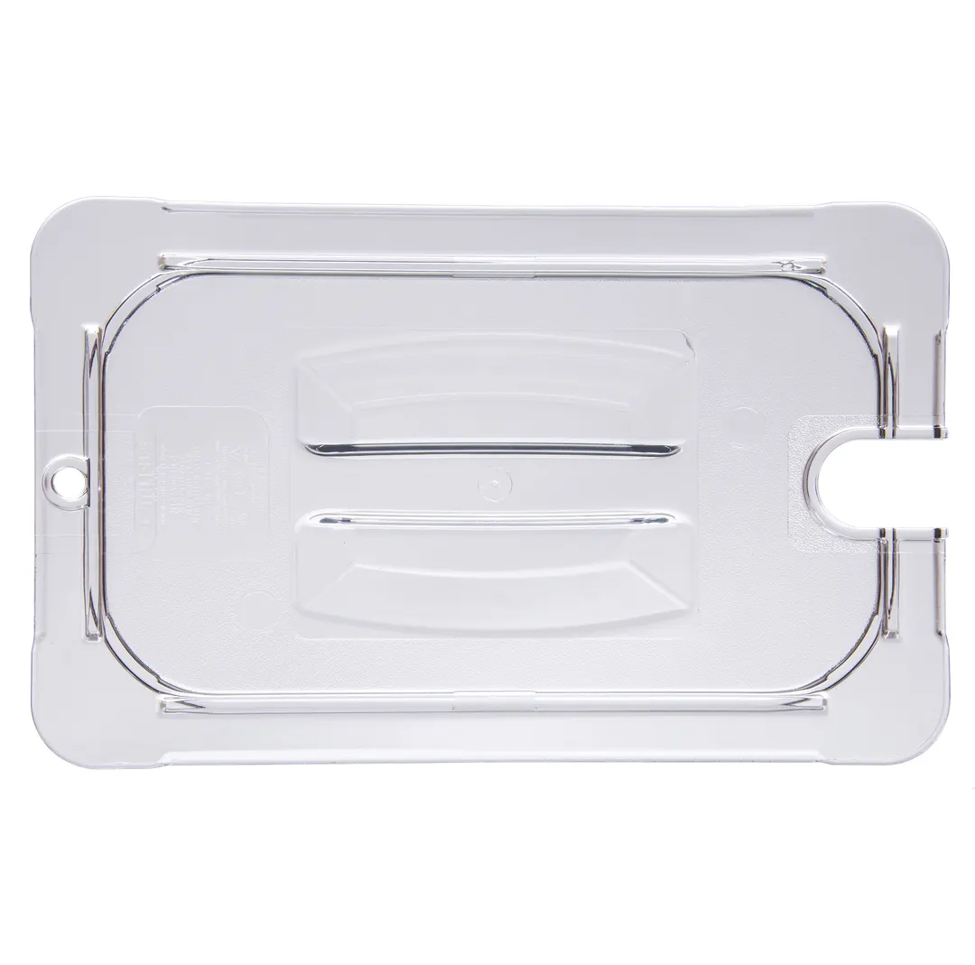 Carlisle 10291U07 StorPlus Lid, 1/4-Size Food Pan, Handled, Notched, Clear Polycarbonate, Safe