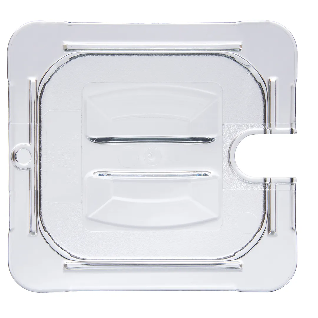 Carlisle 10311U07 Lid, 1/6‑Size Handled Spoon‑Notched, Clear Polycarbonate, Dishwasher Safe