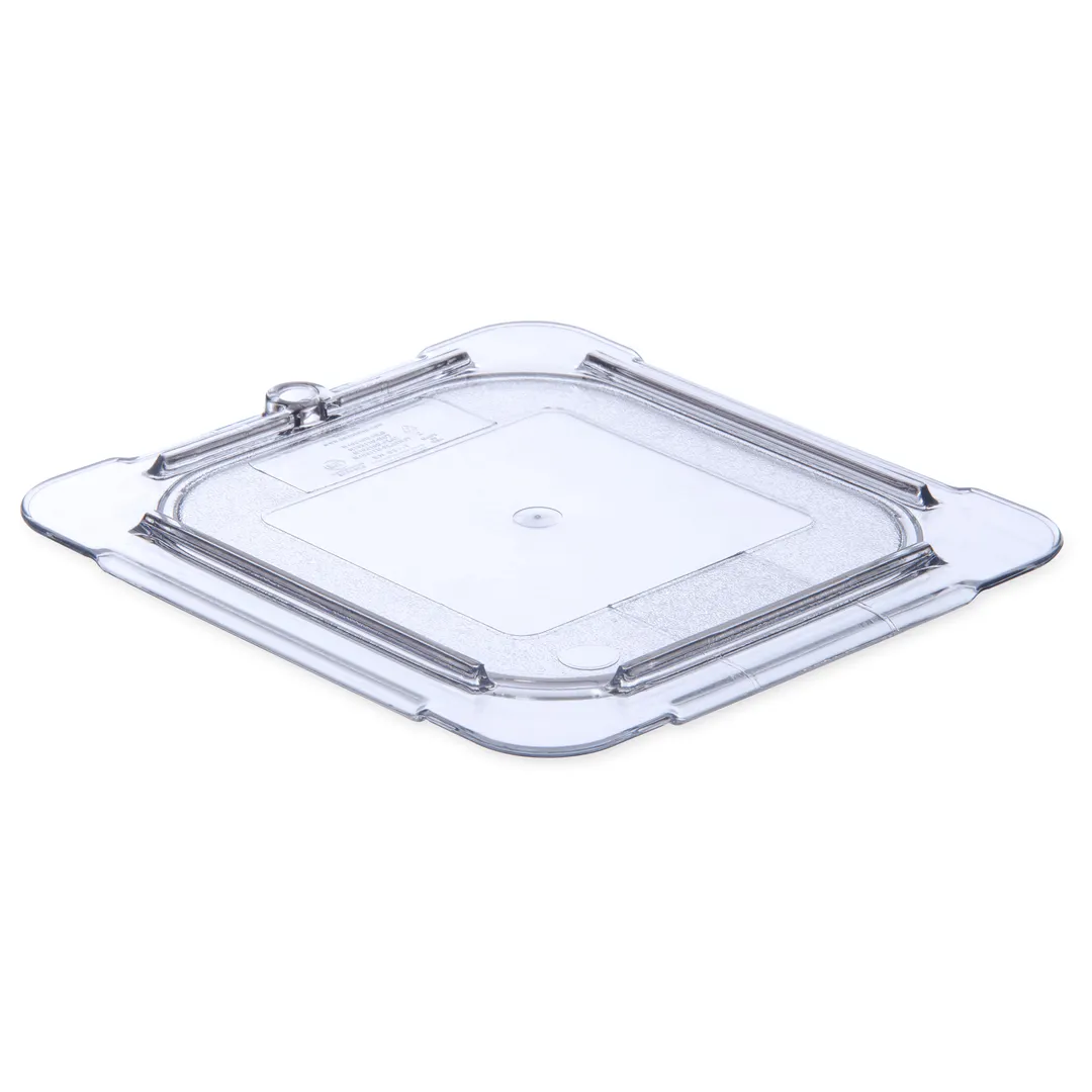 Carlisle 10316U07 StorPlus Universal Lid, 1/6-Size, Flat, Polycarbonate, Clear, Non-Slip Finish
