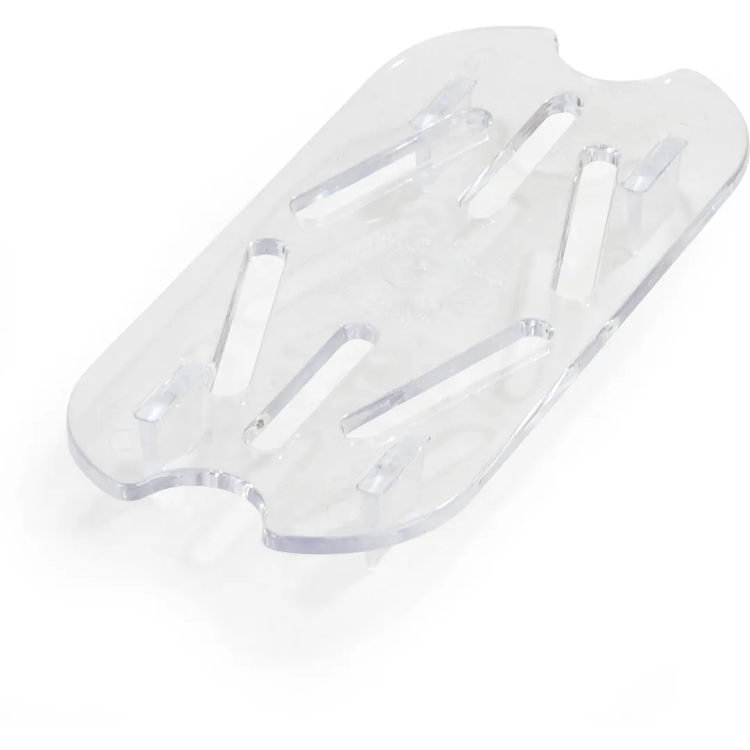 Carlisle 1033507 StorPlus Food Pan Drain Grate, 1/9 Size, Footed, Polycarbonate, Clear