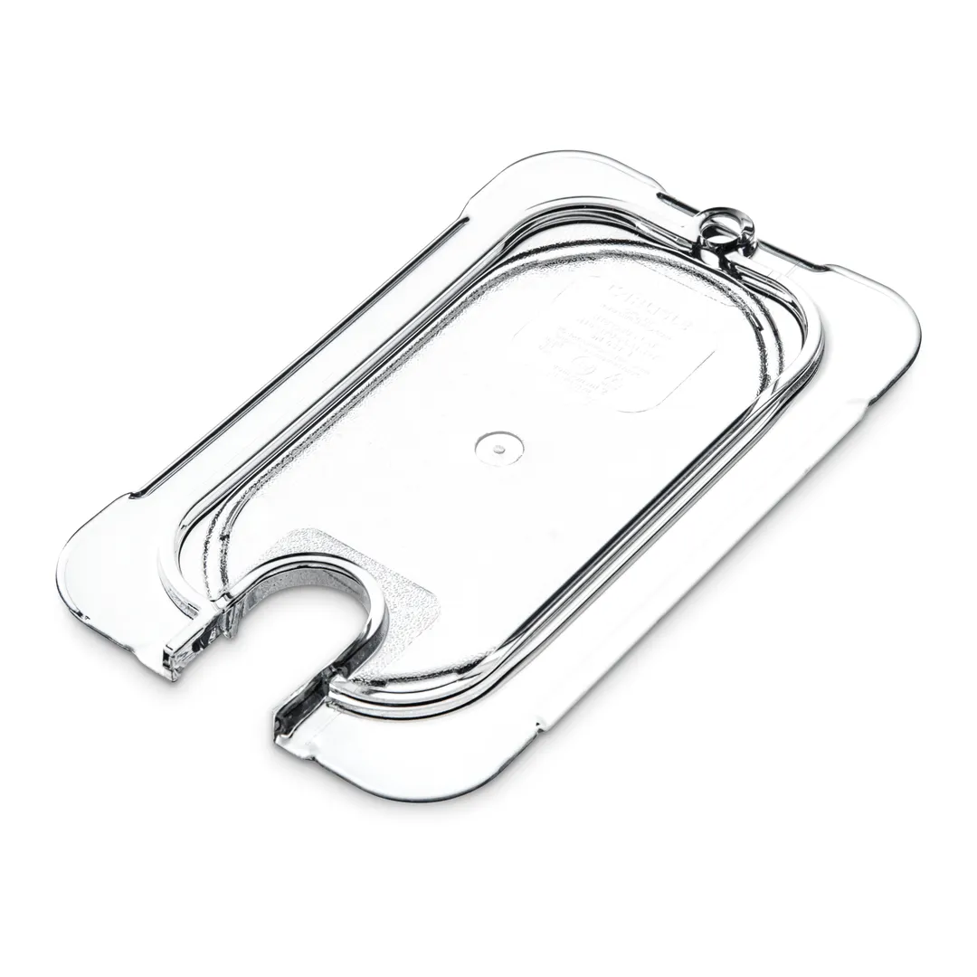 Carlisle 10337U07 Universal Lid, 1/9-Size Polycarbonate Clear Flat Notched, Non‑Slip, Dishwasher Safe