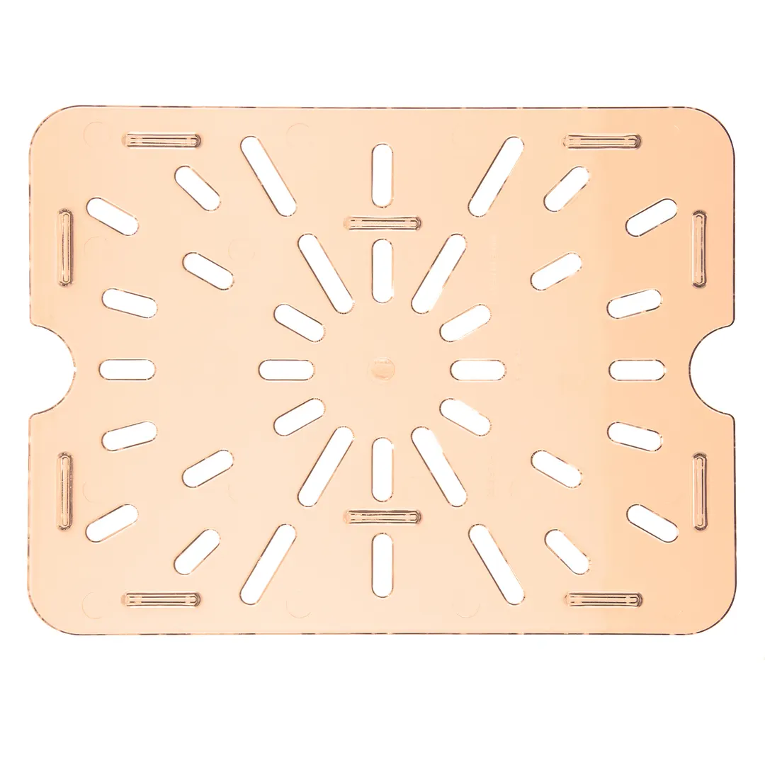 Carlisle 1043513 StorPlus Drain Shelf, 1/2-Size Pan, Footed, Notched, PES Amber, NSF, BPA Free