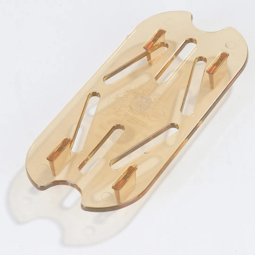 Carlisle 1053513 Drain Shelf, 1/9‑Size Pan, Footed, Notched, Amber, NSF, BPA‑Free, Dishwasher Safe