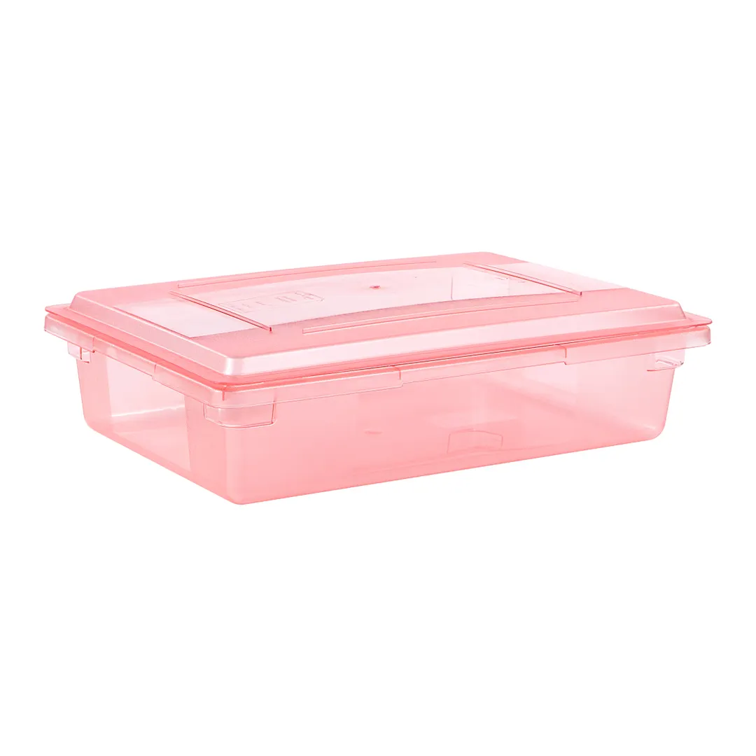 Carlisle 10627C05 Storage Lid, 26"L x 18"W, Red PC, Lock‑Tight, Stackable, Bun Pan, Dishwasher Safe