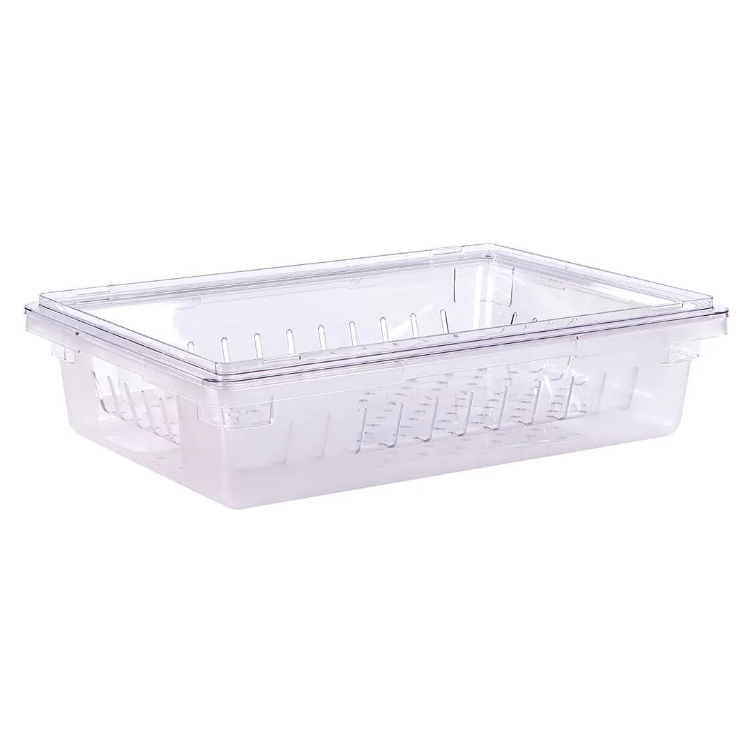 Carlisle 1062807 StorPlus Colander, 26" x 18" x 5", Clear Polycarbonate, Perforated Stackable, NSF