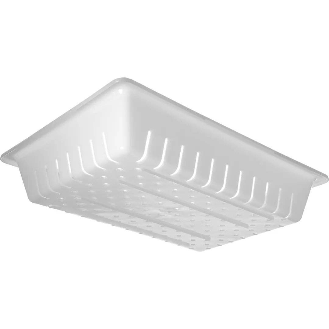 Carlisle 1064802 StorPlus Colander, 26"L x 18"W x 5"H, Perforated/Slotted, Poly, White, NSF