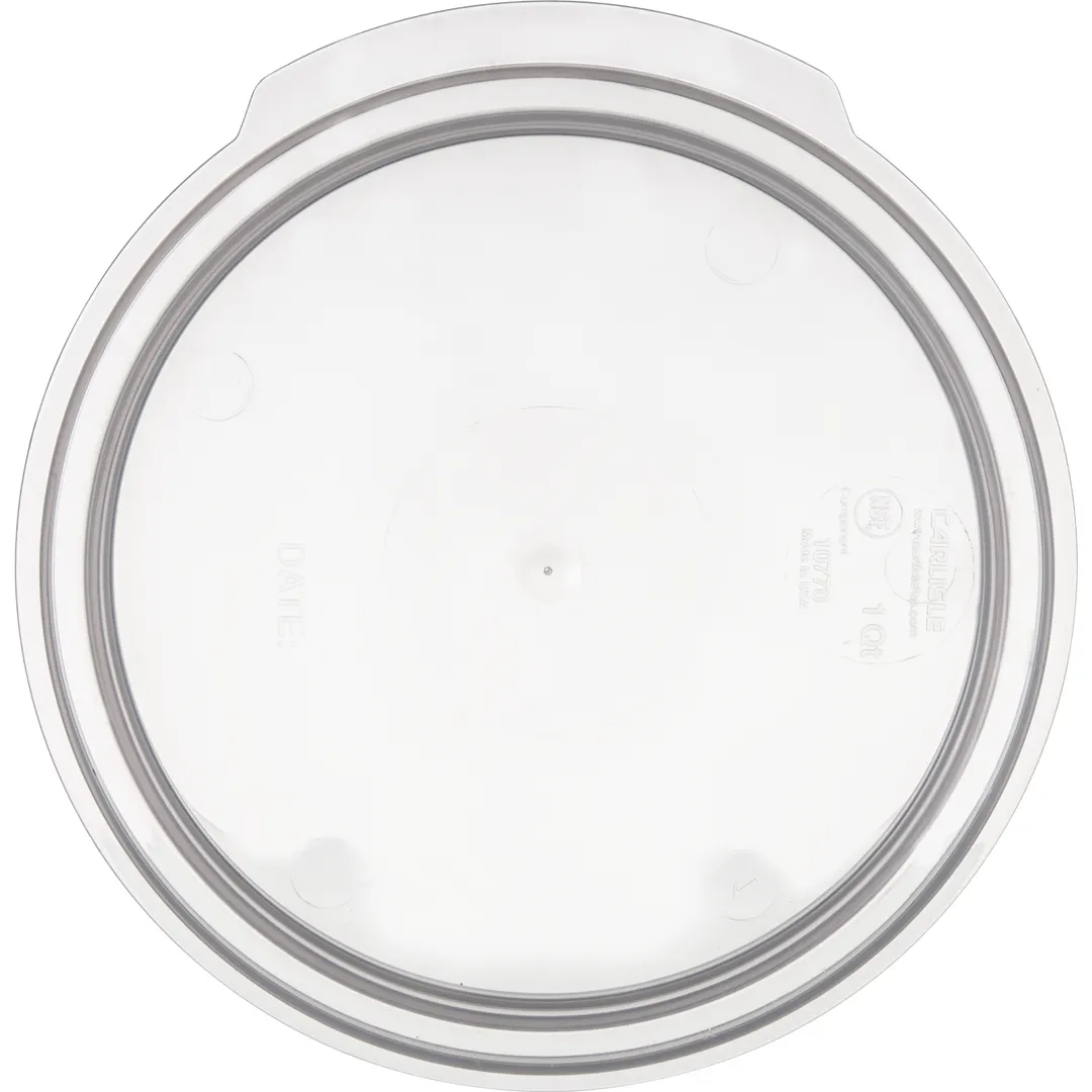 Carlisle 1077030 Storplus Lid for 1 Qt Round Container, Double Seal, Polypropylene, Translucent
