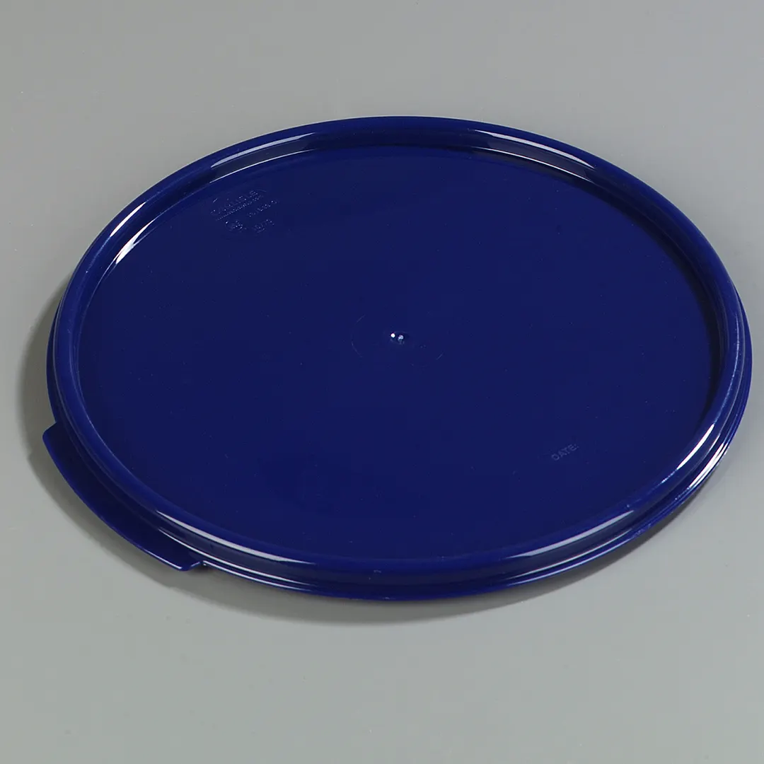 Carlisle 1077360 Storplus Food Storage Lid, 12-18-22 qt Round, Double-Seal, Dishwasher Safe, Blue
