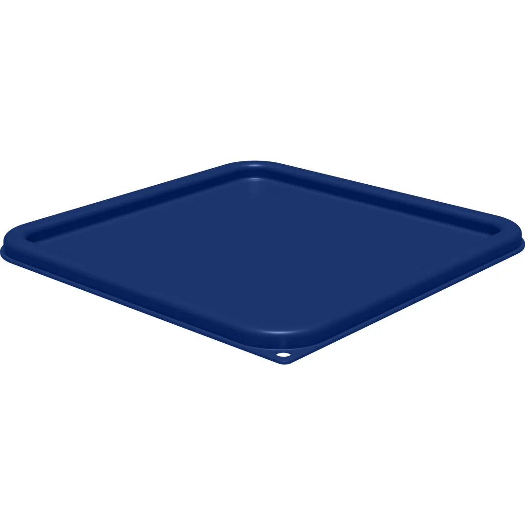 Carlisle 1197260 Food Storage Lid, Fits 12-22 qt Square, Poly, Royal Blue, NSF, Made in USA