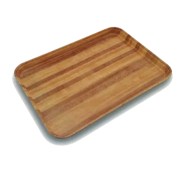 Carlisle 1216LWFG092 Cafeteria Tray, 16-3/8"L x 12"W, Fiberglass Woodgrain, Break-Resistant