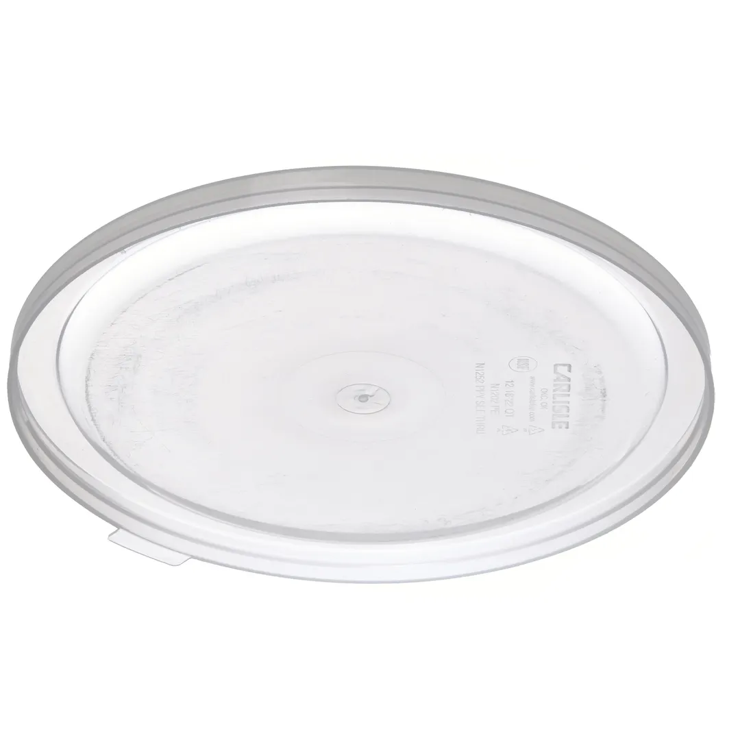 Carlisle 125230 Snap-On Lid for 12-18-22 Qt Round Containers, Clear Polypropylene, NSF, BPA Free