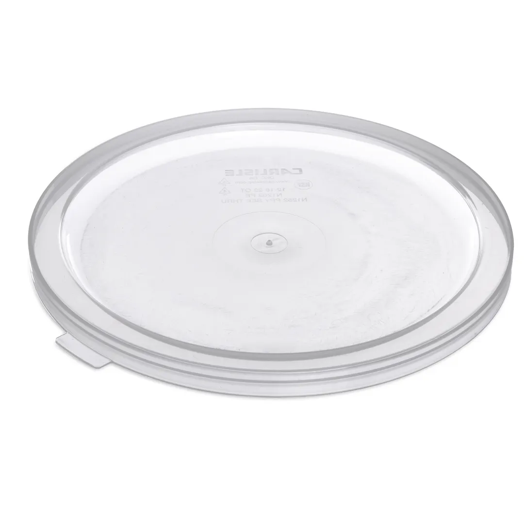 Carlisle 125230 Snap-On Lid for 12-18-22 Qt Round Containers, Clear Polypropylene, NSF, BPA Free