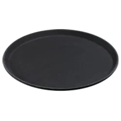Carlisle 1400GL004 Non‑Skid Serving Tray, 14‑5/8" Dia., Round, Polypropylene, Black