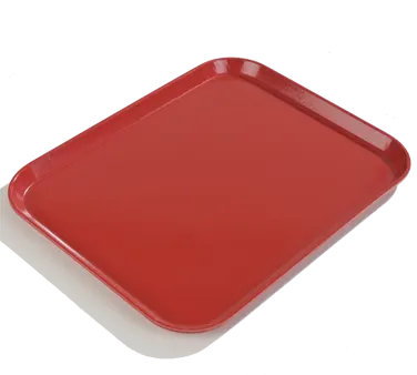 Carlisle 1612FG017 Glasteel Cafeteria Tray, 16-3/8"L x 12"W, Red Fiberglass, Dishwasher Safe