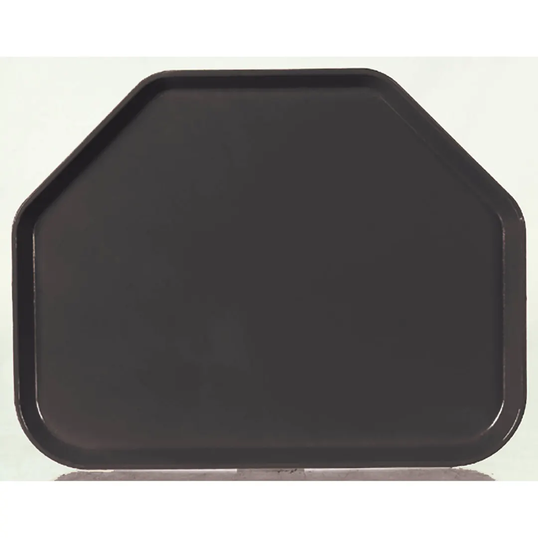Carlisle 1713FG004 Cafeteria Tray, 18"L x 14"W Trapezoid, Break-Resistant, Fiberglass Black