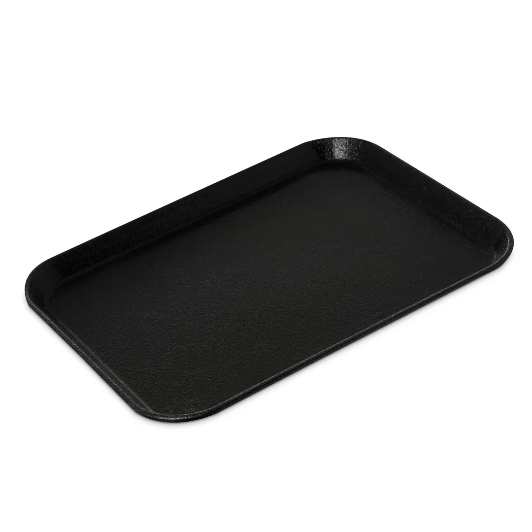 Carlisle 2015GR2004 Non-Skid Serving Tray, 20" x 15", Rectangular, Fiberglass, Black, Stain-Resistant