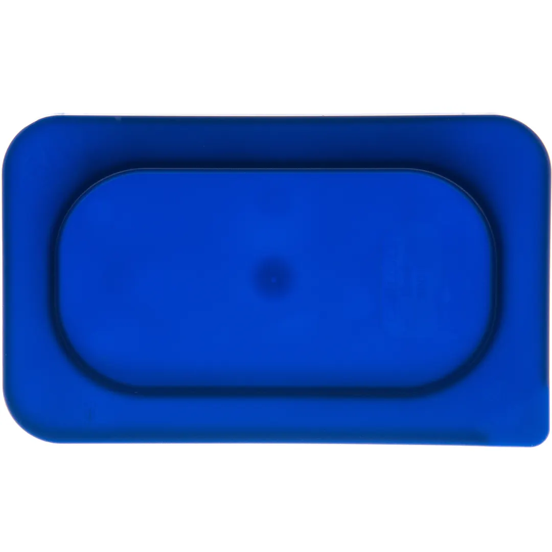 Carlisle 3058360 Smart Lid Pan Cover, 1/9 Size, Polyethylene, Blue, Leak‑Resistant, Dishwasher‑Safe