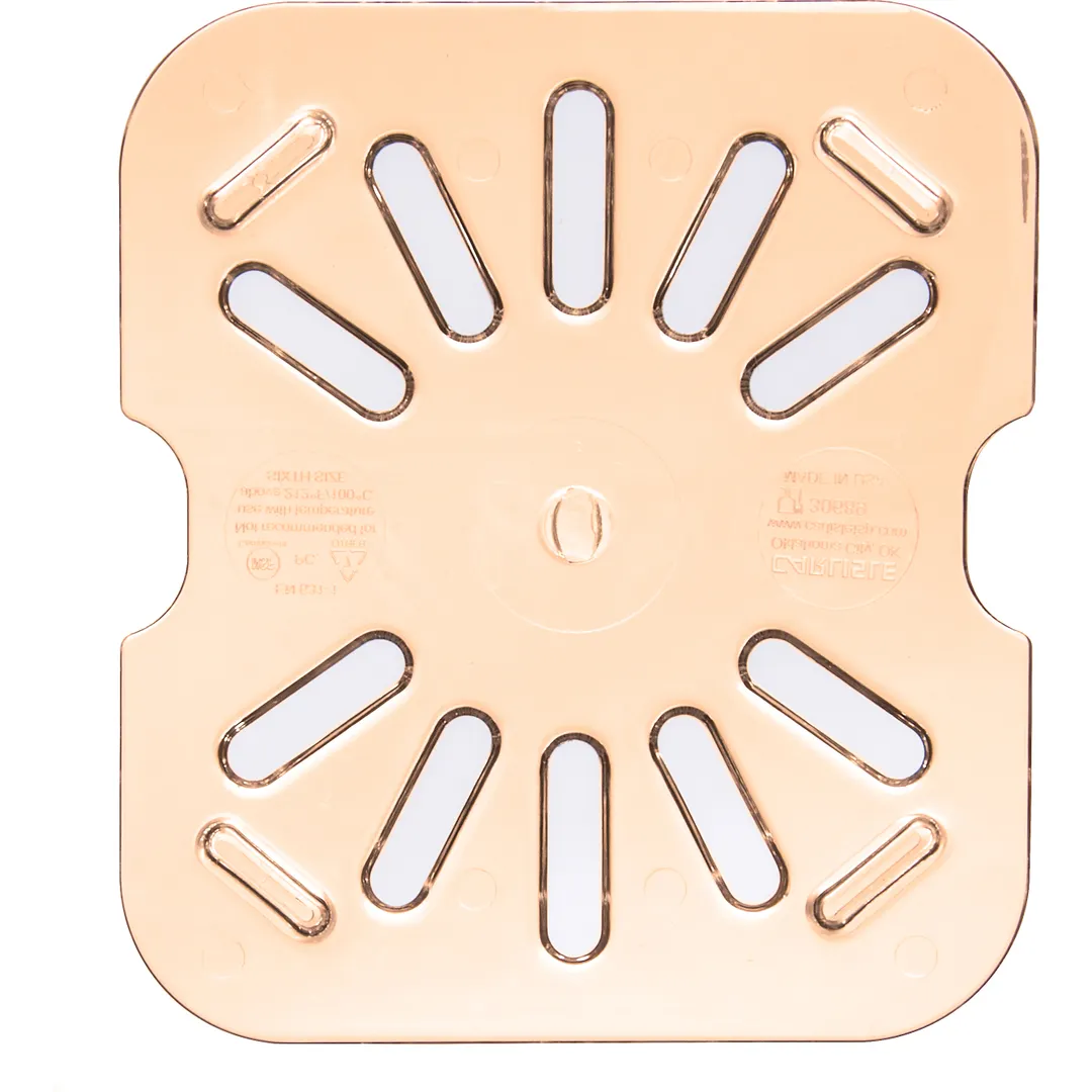 Carlisle 3089613 StorPlus High Heat Drain Shelf, 1/6‑Size, Polyethersulfone, Amber