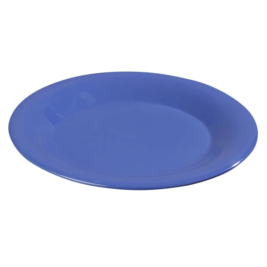 Carlisle 3301214 Sierrus™ Dinner Plate, 9" Wide Rim, Ocean Blue Melamine, Safe Foot Design