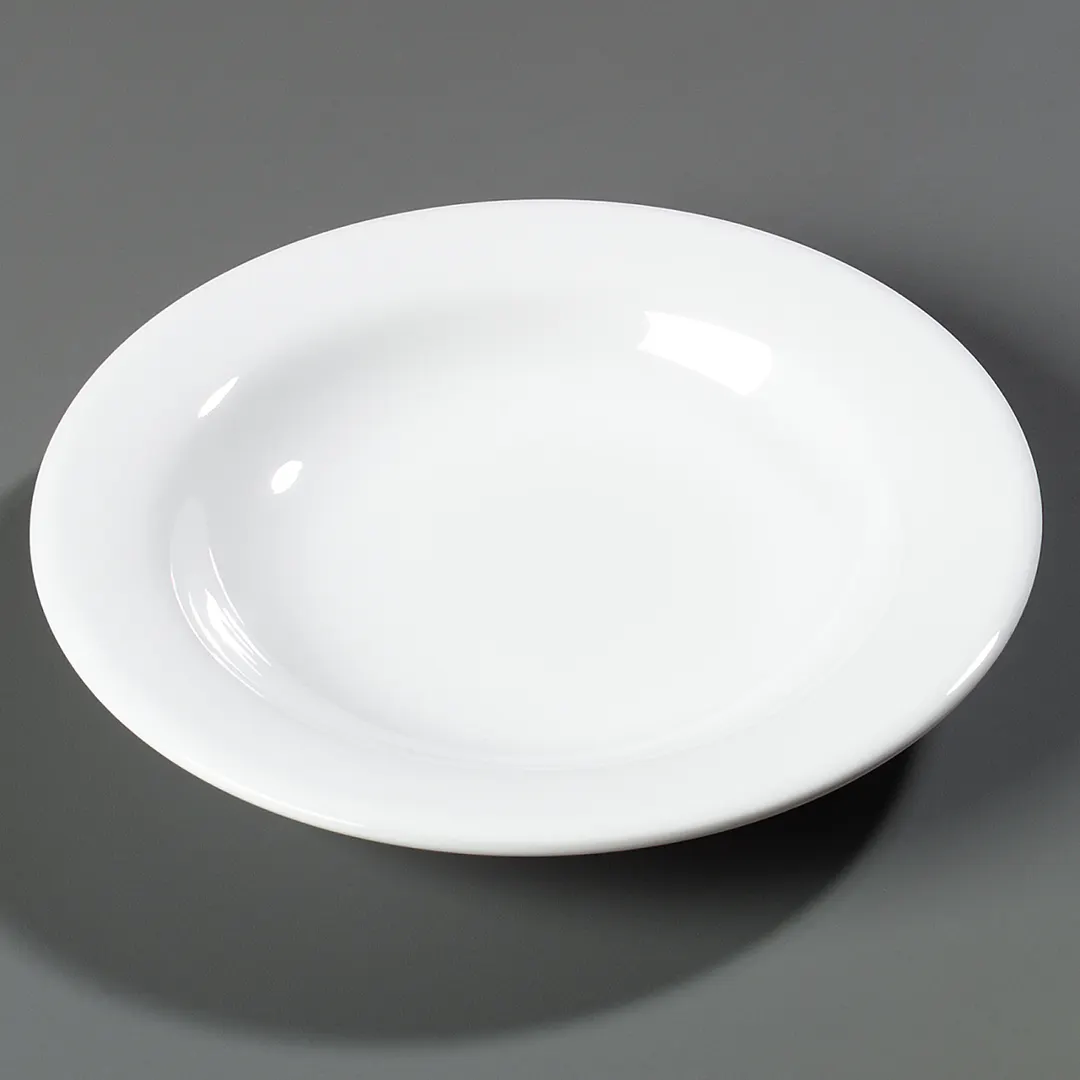 Carlisle 3303402 - Sierrus™ Pasta Soup Salad Bowl, 9¼" Diameter, Melamine White, Foot Design