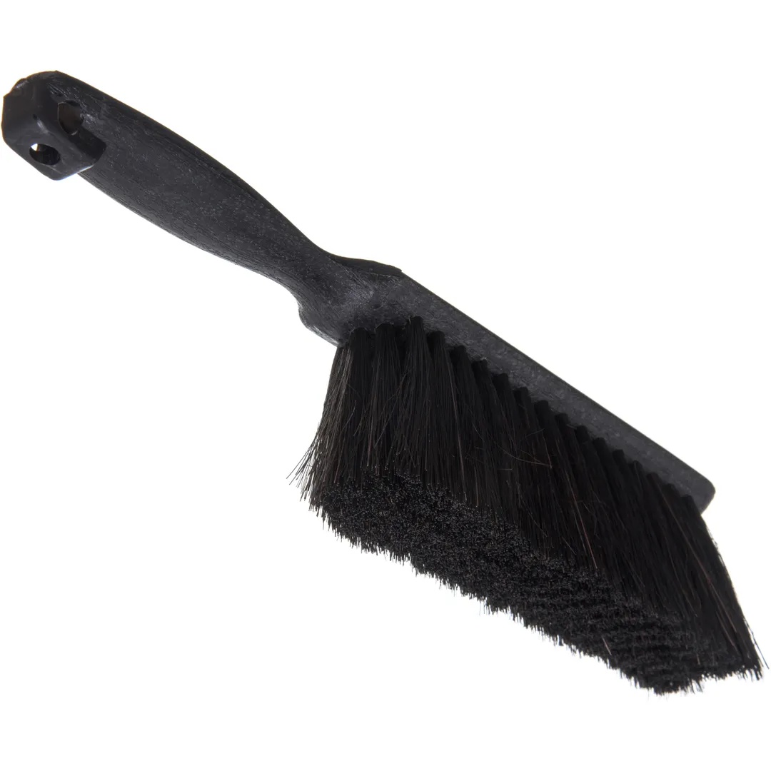 Carlisle 3622503 Counter Bench Brush, 8" Plastic Block, 2-1/2" Gray Horsehair Bristles, Black