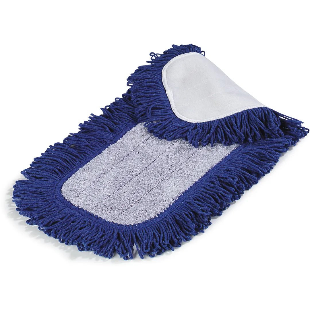 Carlisle 363311814 Flo‑Pac Dry Mop Pad – 18" Blue Cut‑End Head, Microfiber Center, Poly Blend Loop