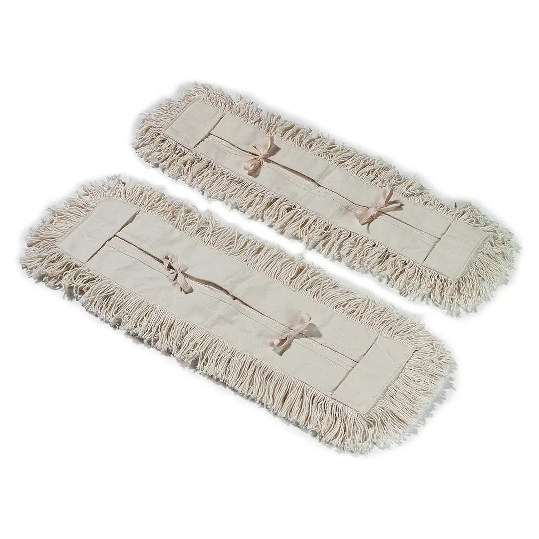 Carlisle 364752400 Dust Mop Head Only, 24" x 5" Natural Cotton Canvas, Tie Back, Washable Yarn
