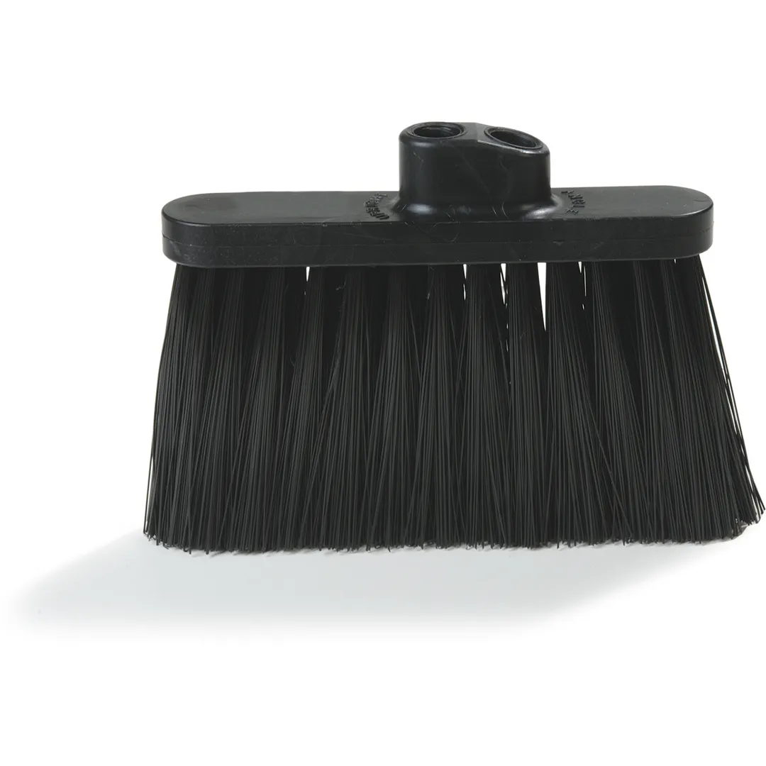Carlisle 3685403 Duo-Sweep Broom Head, Black Stiff Bristles, Handle Holes Angled & Upright - 1/Each