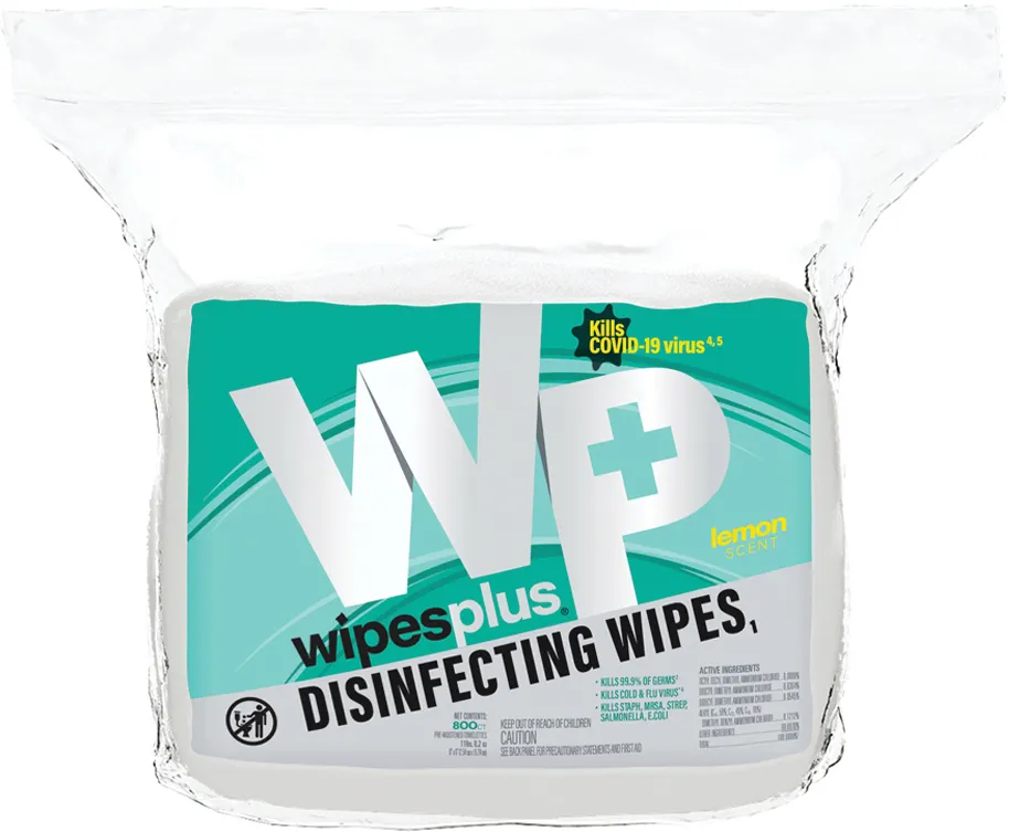 Carlisle 37301 WipesPlus Disinfecting Surface Wipes Refill Bag, White, 1/Case