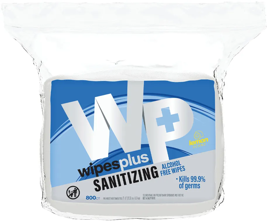 Carlisle 37302 WipesPlus Hand Sanitizing Alcohol Free Wipes Refill Bag, White - 1/Case
