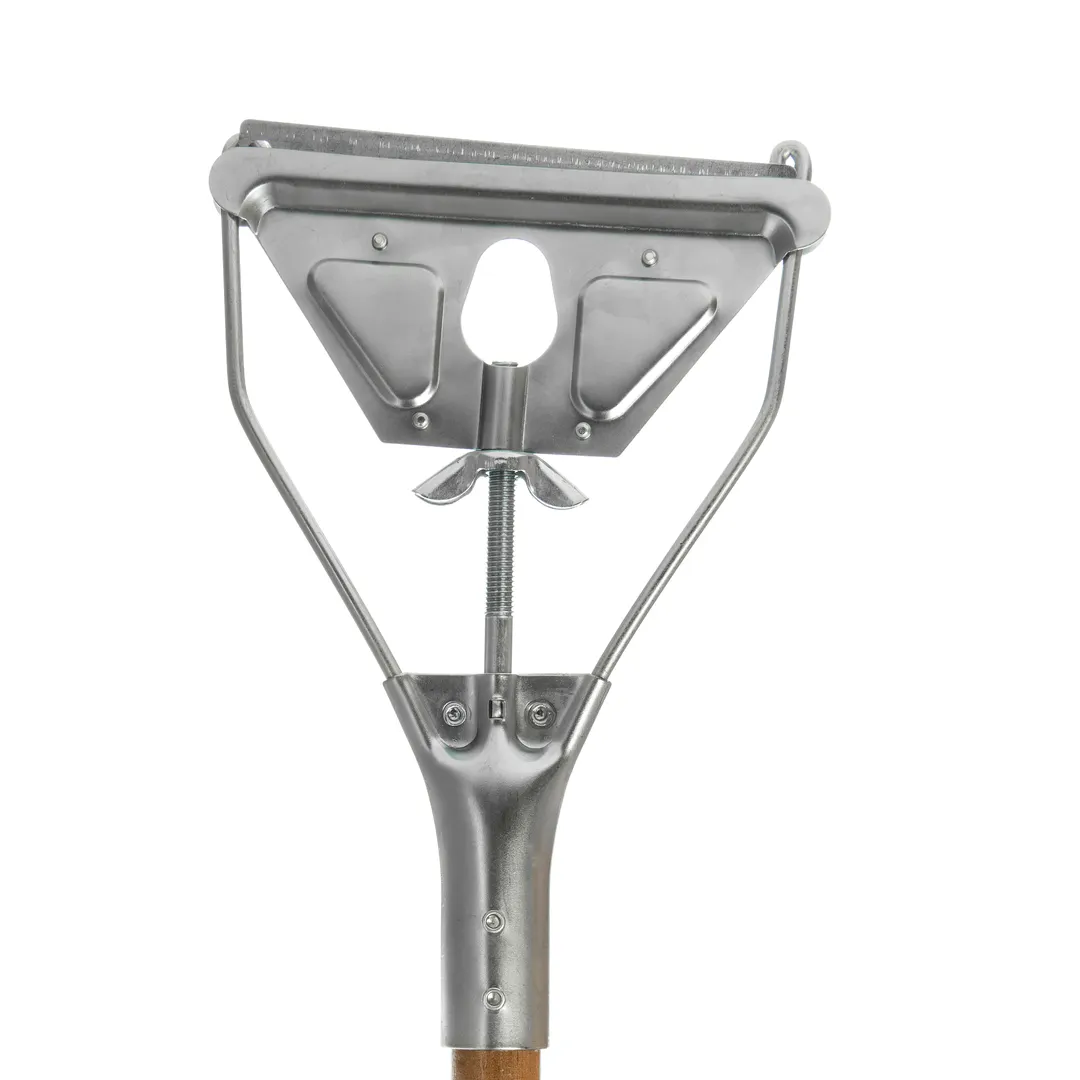 Carlisle 4034000 Quick‑Change Mop Handle, 63" Wood Handle with Metal Head, 1‑1/8" Quick Release