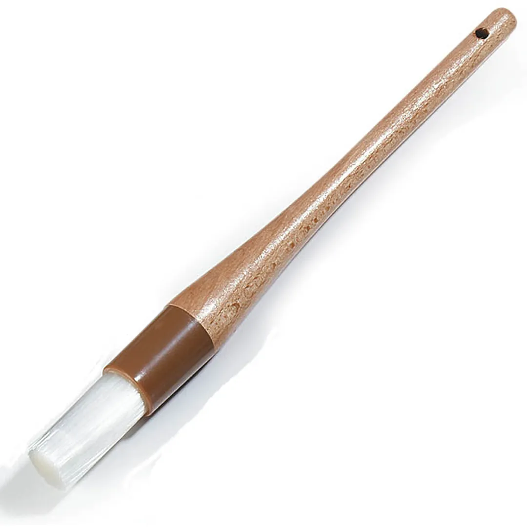 Carlisle 4040000 Pastry Brush – 1" Round Nylon Bristles, Epoxy-Set, Lacquered Hardwood Handle, White