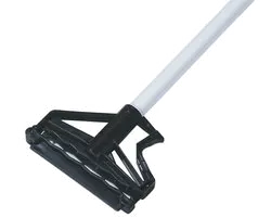 Carlisle 4166402 Quik‑Release™ Mop Handle, 60" Long, White Fiberglass, 1" Dia., Hinged Gripper Bites