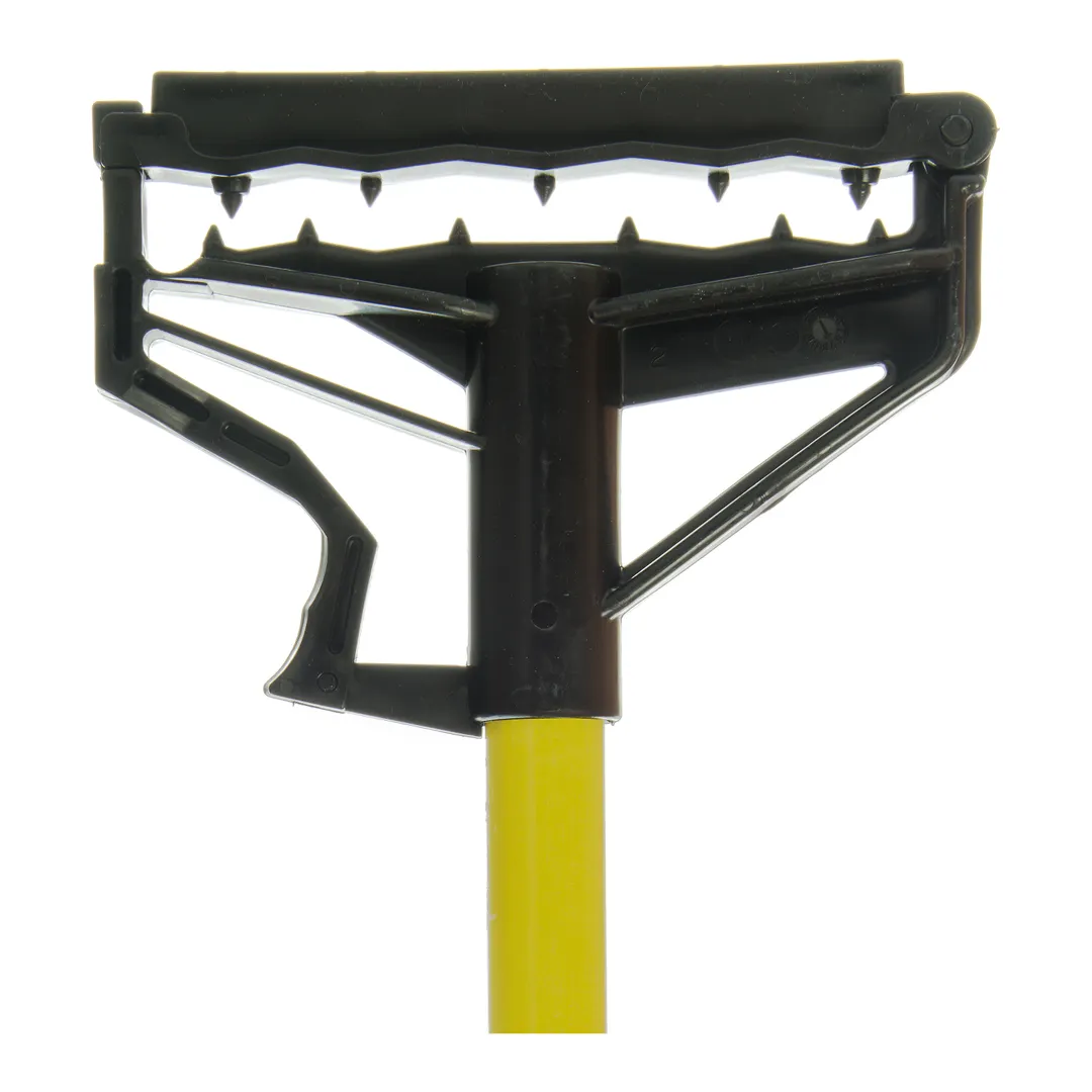 Carlisle 4166404 Quik‑Release™ Mop Handle, 60" Long, 1" Diameter Fiberglass, Yellow – Flexible Head