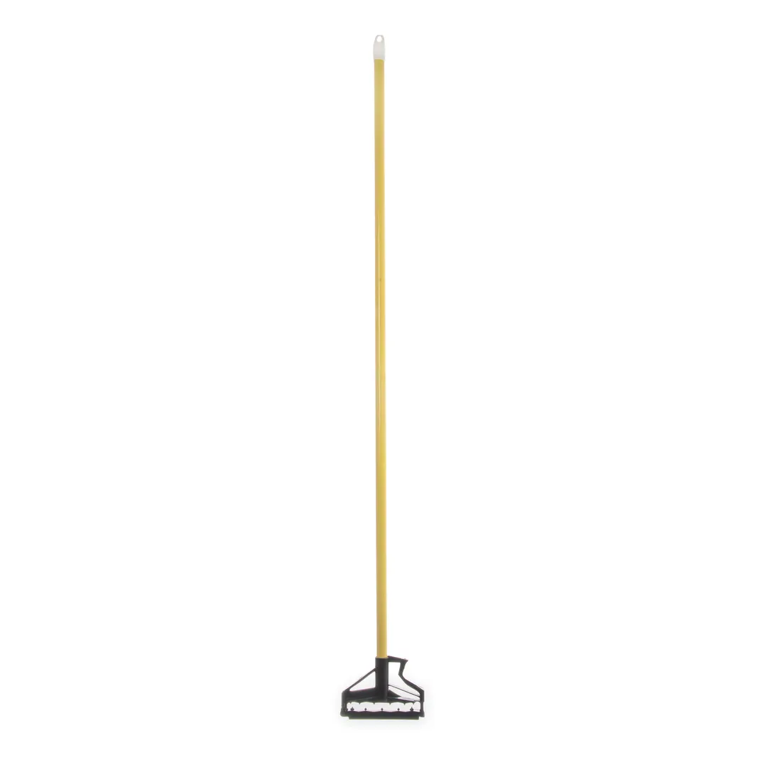 Carlisle 4166404 Quik‑Release™ Mop Handle, 60" Long, 1" Diameter Fiberglass, Yellow – Flexible Head