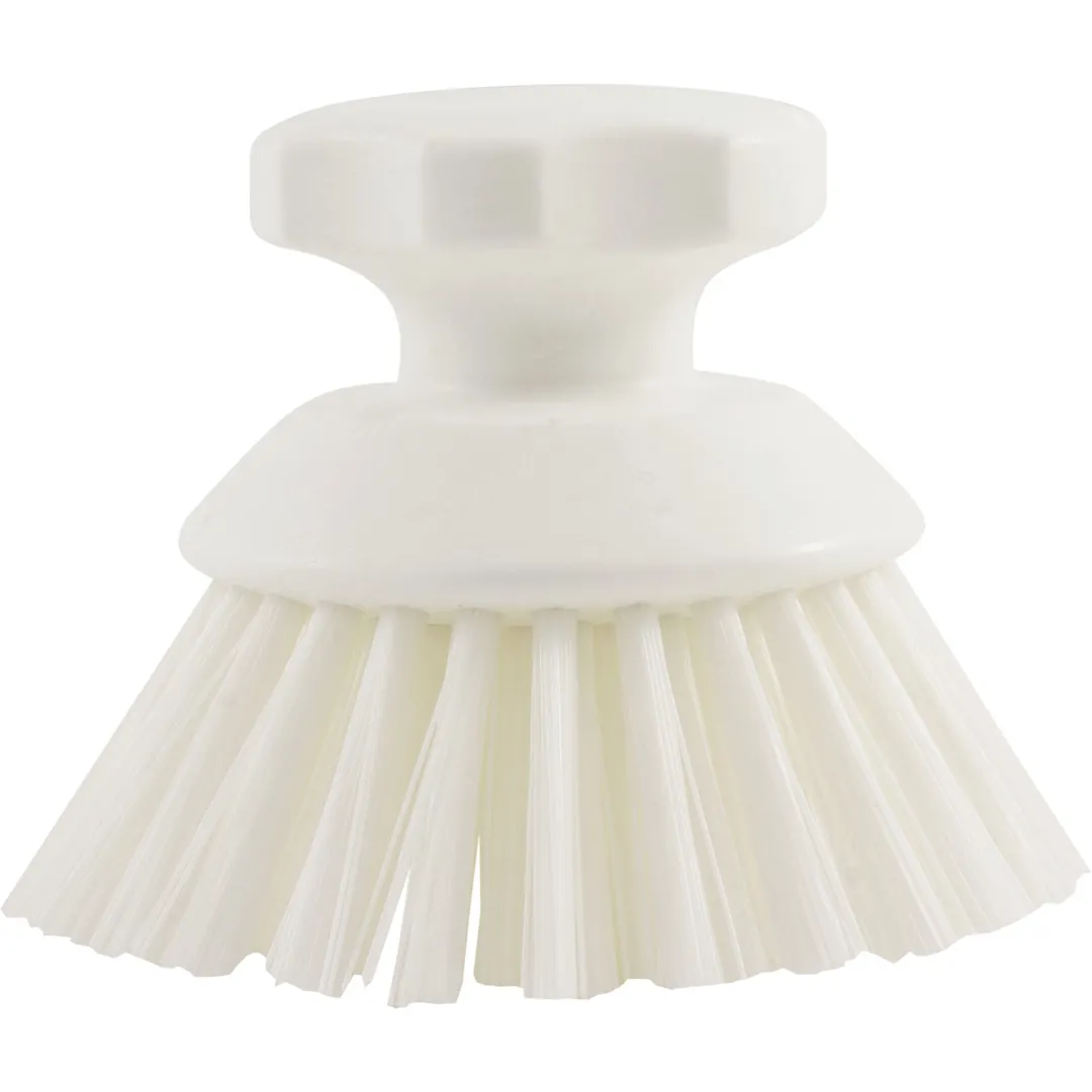 Carlisle 42395EC68 Scrub Brush, 2-3/4" Diameter, 2" Length, Purple Poly Bristles, Plastic Handle